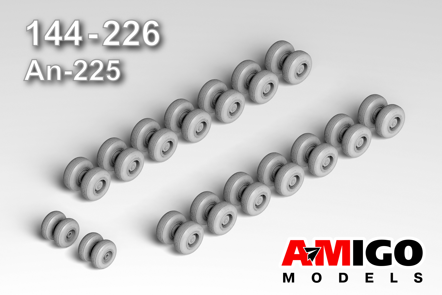 1:144 Набор колес шасси Ан-225 - amg 144-226