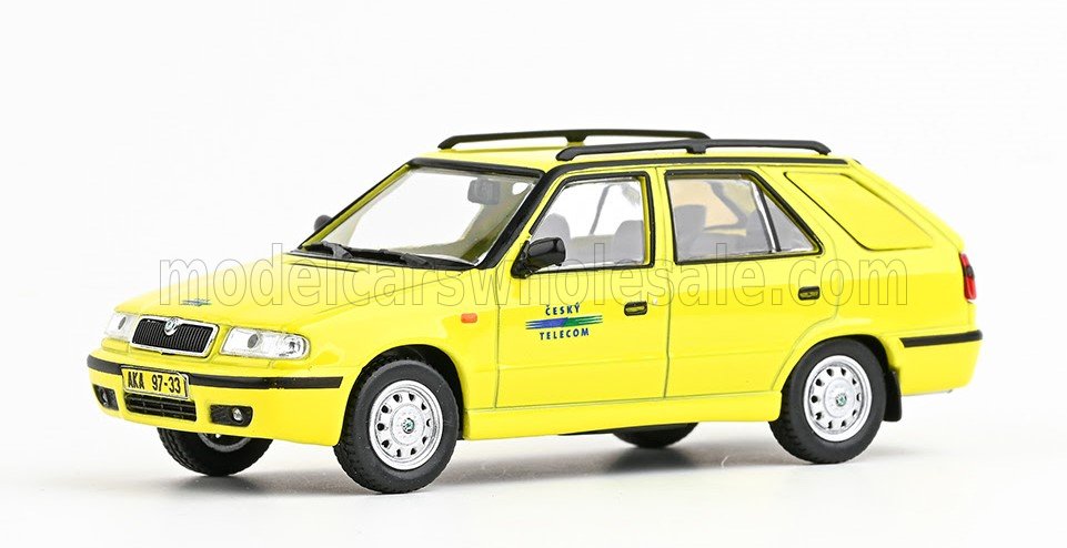 1:43 SKODA FELICIA FL COMBI SW Station wagon Czech Telecom (1998), yellow - 730F02