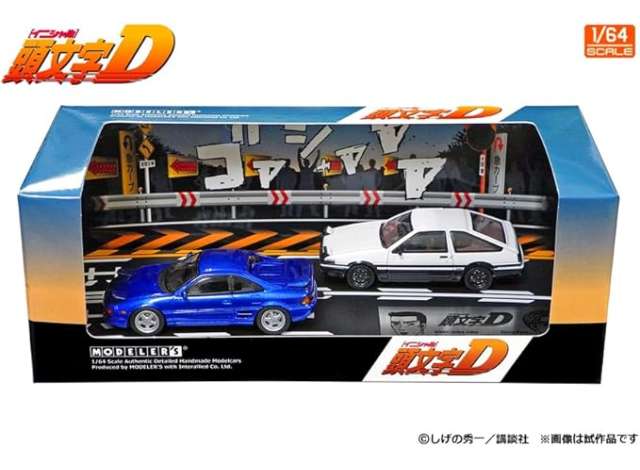 1:64 Initial D Set Vol. 15, Kaikashiwa MR2 (SW20) & Takumi Fujiwara Toreno (AE86), blue / white - MD64215
