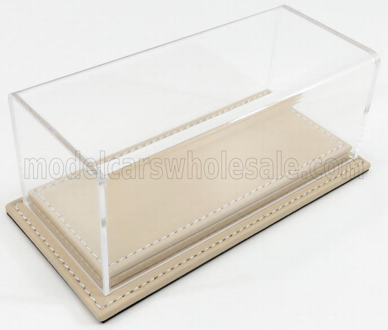 1:43 VETRINA DISPLAY BOX Molhouse Base In Pelle - Leather Base Beige - Lungh.lenght Cm 17 X Largh.width Cm 8 X Alt.height Cm 7 (altezza Interna 5.2 Cm ), Plastic Display - ATL10086