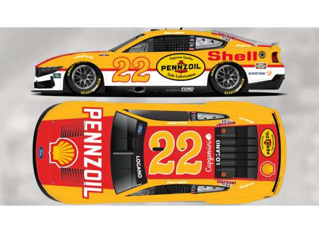 1:64 Ford Mustang Dark Horse #22 Joey Logano *Shell-Pennzoil*, red/orange 2025 - C222565SHDJL