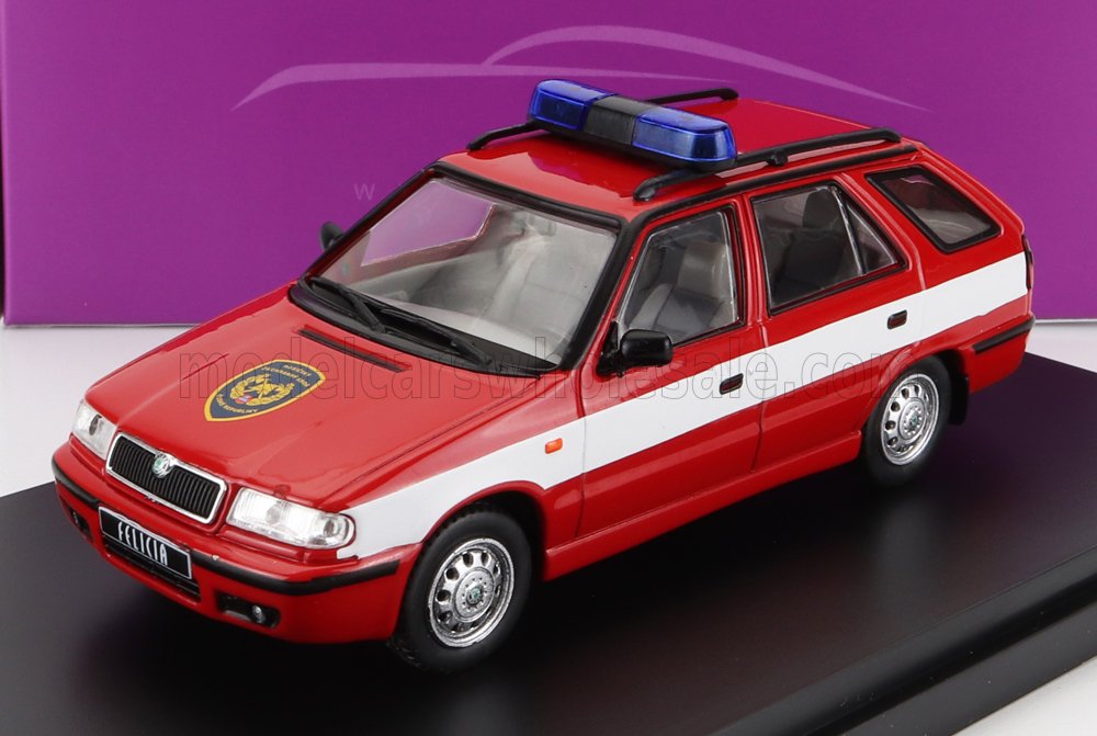 1:43 SKODA Felicia Fl Combi Sw Station Wagon Fire Engine (1998), Red White - 730XL