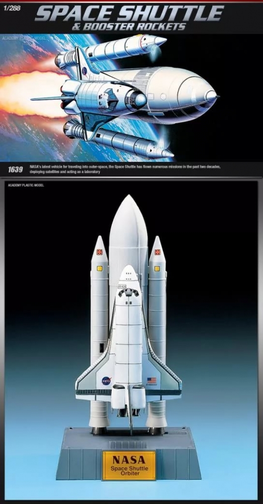 1:288 Сборная модель космический корабль Shuttle & Booster Rocket - 12707
