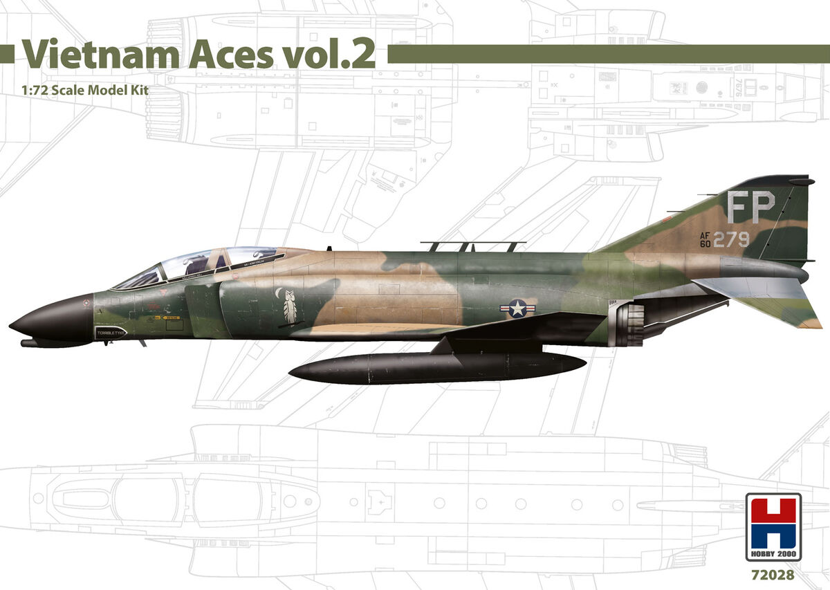 1:72 Сборная модель Самолет F-4D Phantom II - Vietnam Aces vol.2 - HBD72028