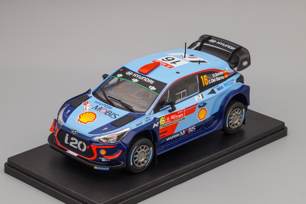 1:24 HYUNDAI i20 WRC Sordo-Del Barrio Rally de Portugal #16 2018, blue - ALT691