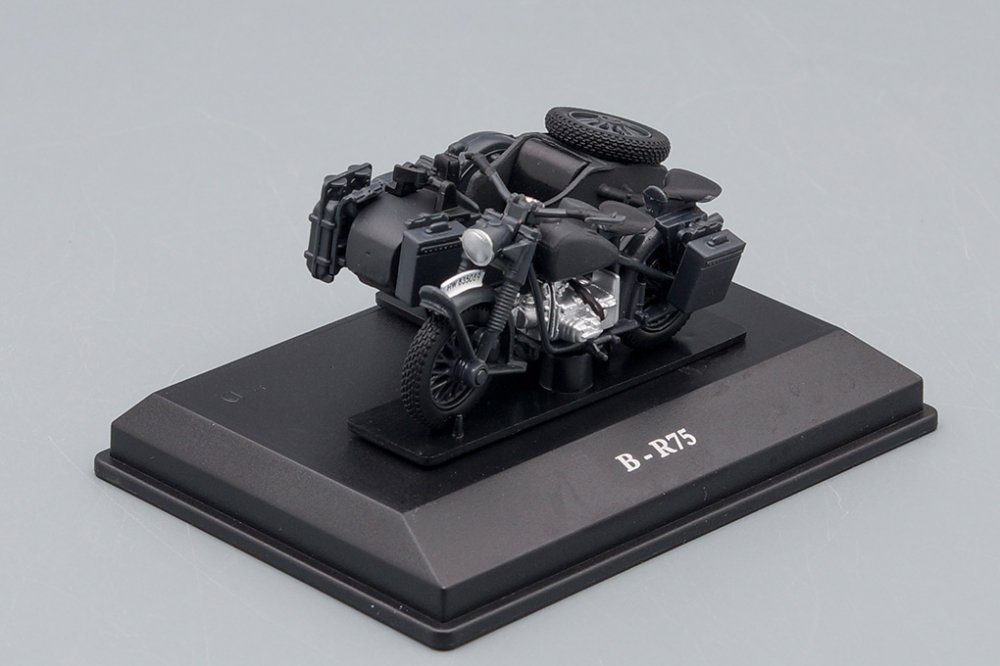 1:43 BMW R75 motorcycle with sidecar, matte dark grey - 4-92041