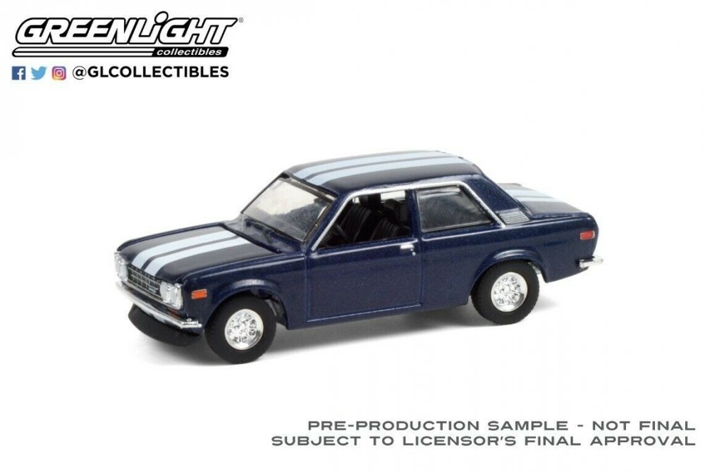 1:64 1971 Datsun 510 Custom Rich Blue Metallic with White - 47070C