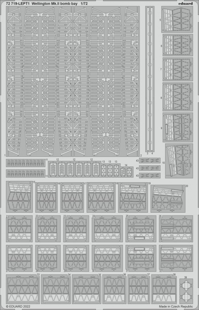 1:72 Фототравление Wellington Mk. II, бомболюк - 72719