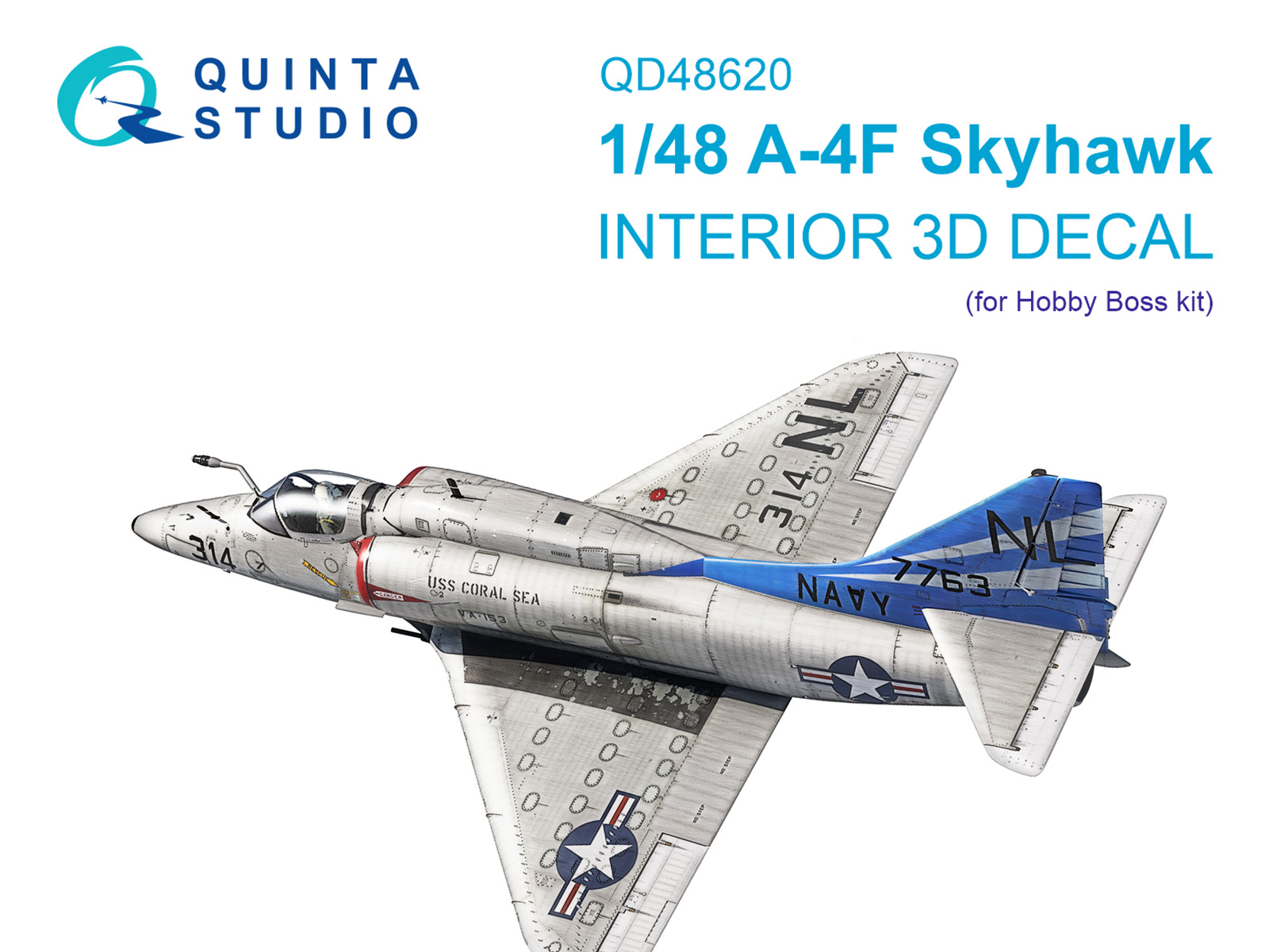 1:48 3D Декаль интерьера кабины A-4F Skyhawk (Hobby Boss) - QD48620