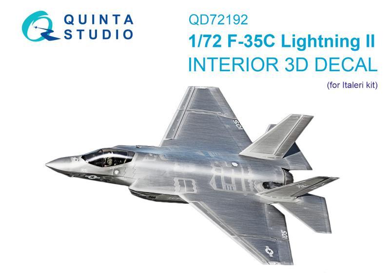 1:72 3D Декаль интерьера кабины F-35C Lighting II (Italeri) - QD72192