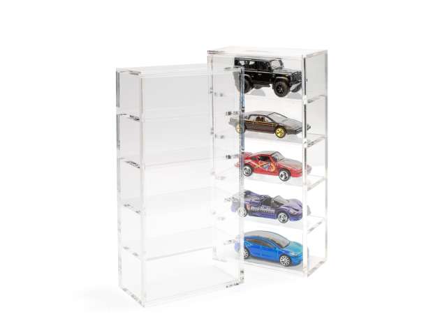 1:64 Acrylic Display Case for loose 1/64 Hot Wheels - Premium Quality - five pack - acrylic-loose~5