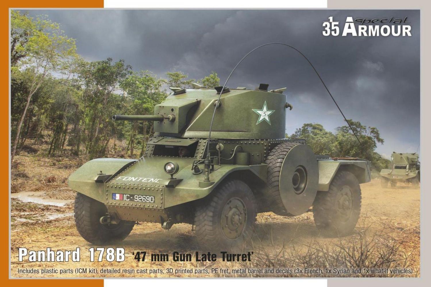1:35 Сборная модель Panhard 178B '47 mm Gun Late Turret' - SA35009