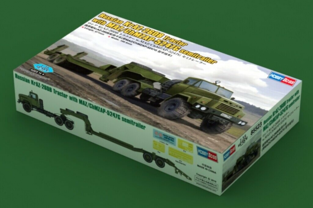 1:35 Сборная модель Russian 260B Tractor with ChMZAP-5247G semitrailer - 85523
