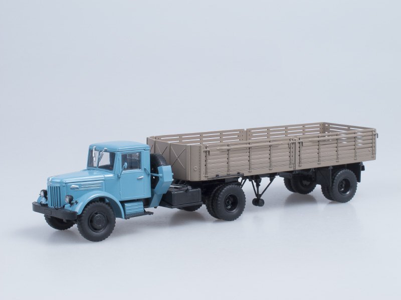 1:43 Минский 200В с прицепом Минский 5215, голубой / коричневый - 100381.гк