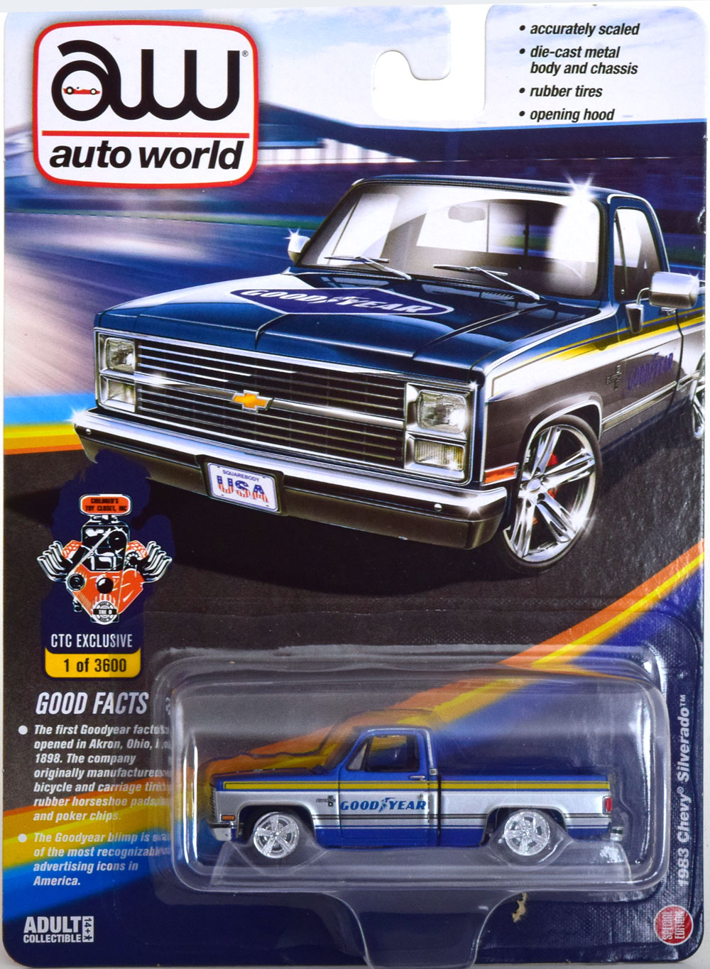 1:64 CHEVROLET Silverado Pick Up Good Year (1983), blue silver yellow - 97783