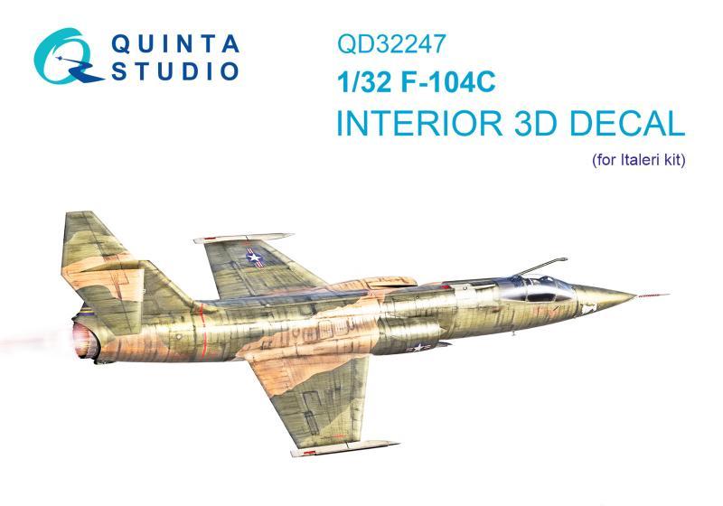 1:32 3D Декаль интерьера кабины F-104C (Italeri) - QD32247