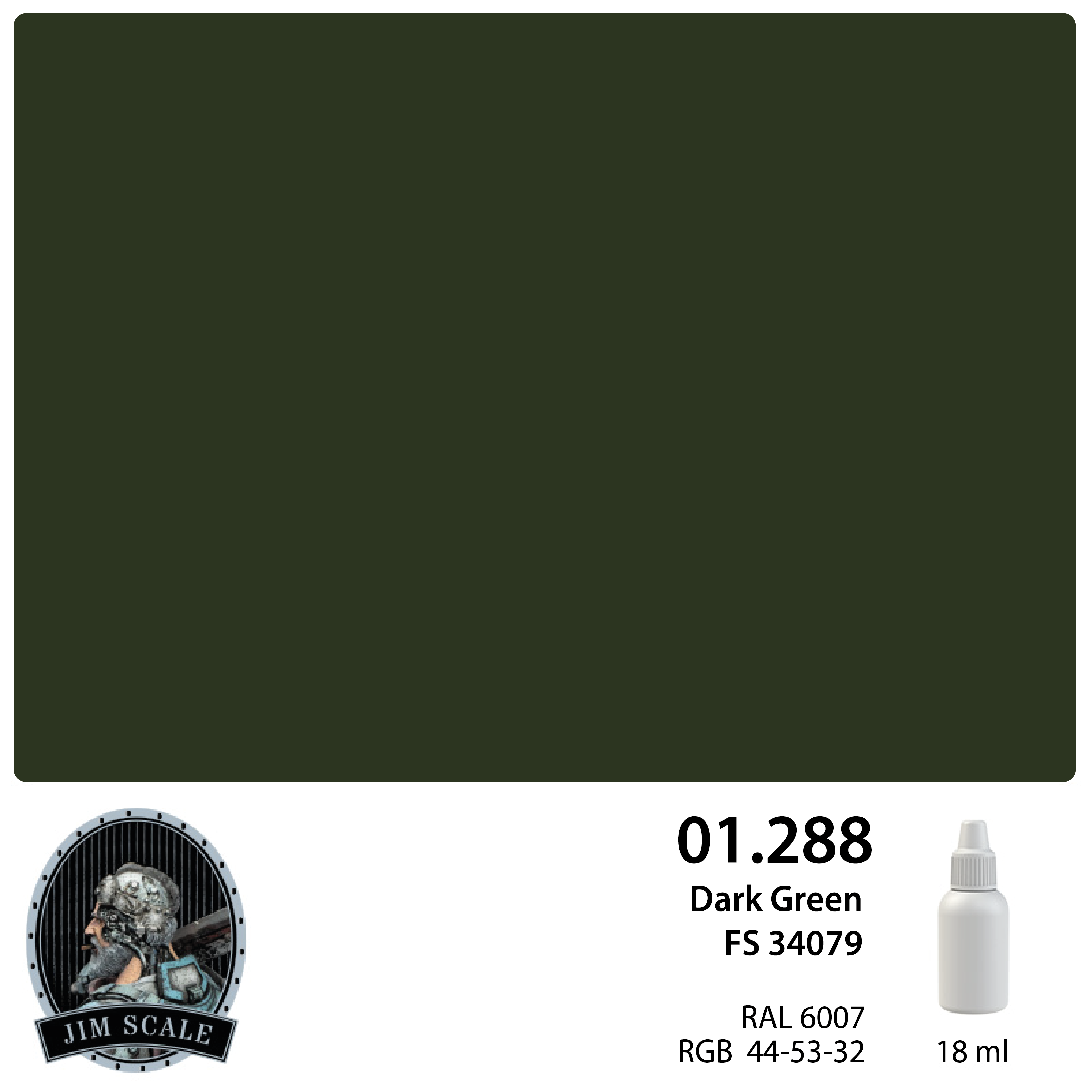 Краска акриловая под аэрограф Dark Green FS 34079, 18мл - 01.288