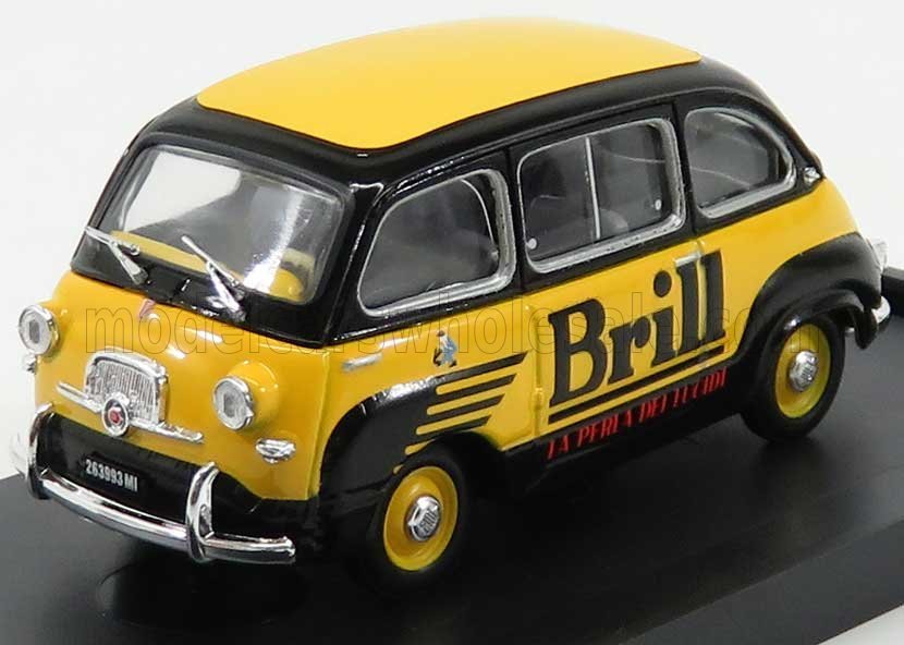 1:43 FIAT 600 MULTIPLA VEICOLO COMMERCIALE LUCIDO DA SCARPE BRILL (1956), YELLOW BLUE - R580