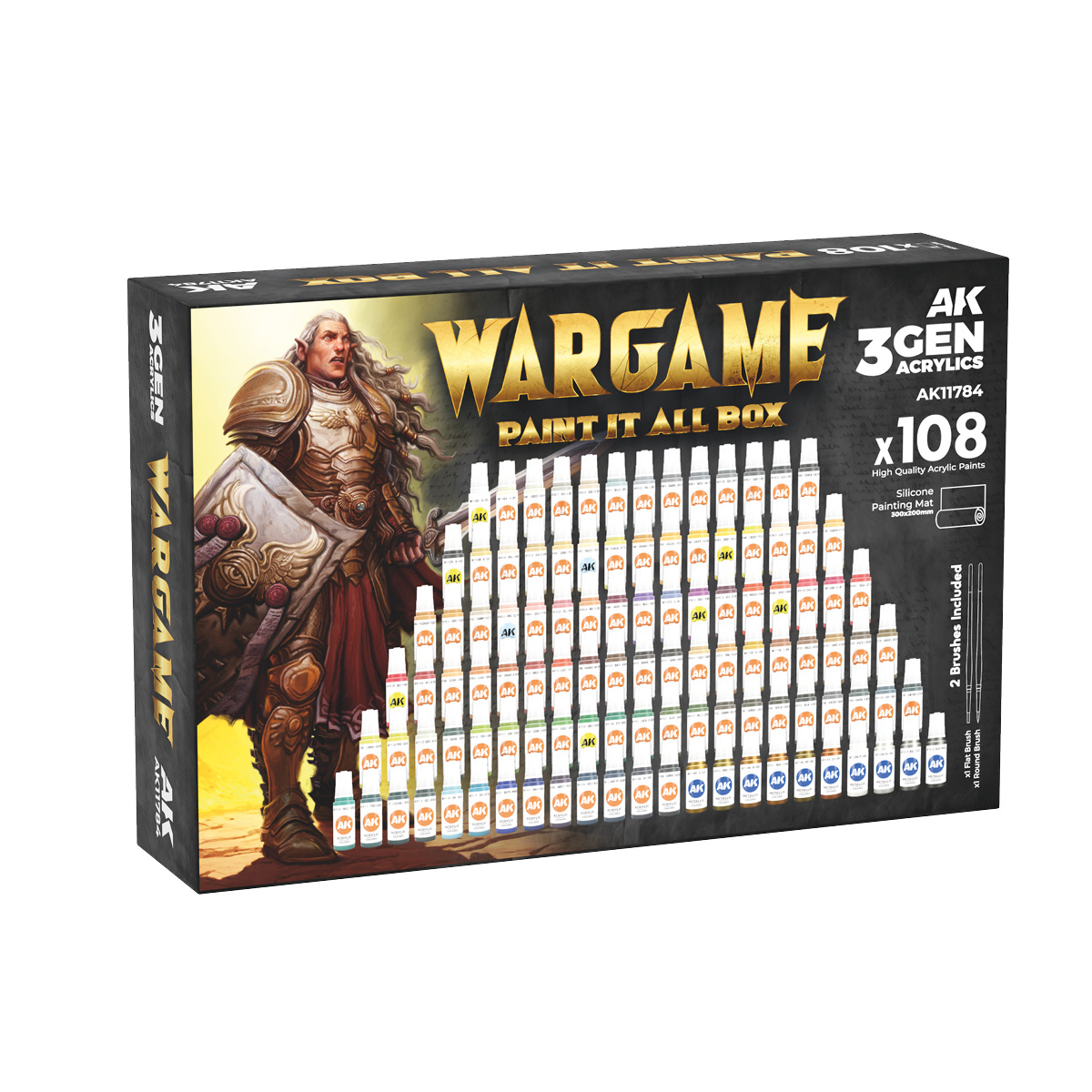 Набор красок 3GEN – WARGAME 'Раскрась это всё' 108 цветов / 3GEN – WARGAME PAINT IT ALL BOX x108 - AK11784