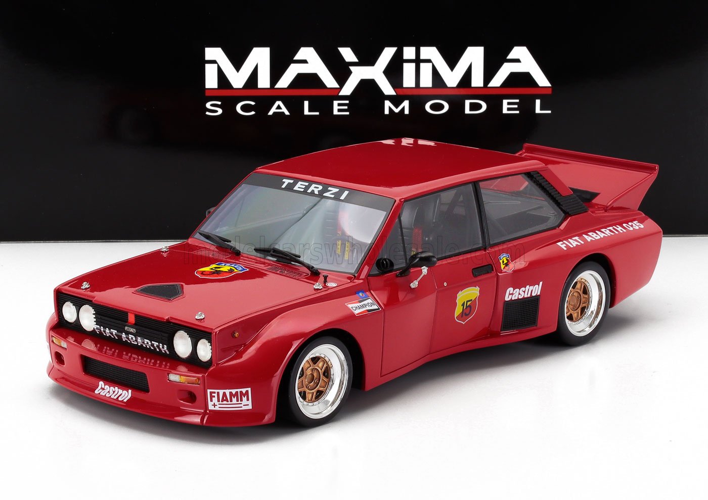 1:18 ABARTH Fiat 131 Abarth Se035 Turbo Volumetrico Competizione N 15 Racing 1979, Red - MAX005002