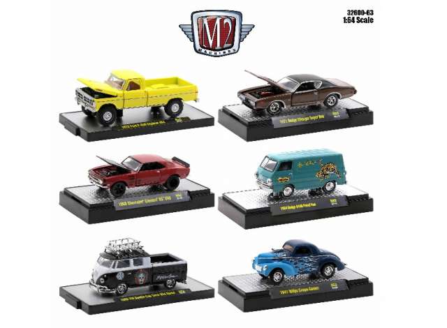1:64 M2 Machines Auto Meets, серия 63, набор из 6 моделей - 32600-63~6