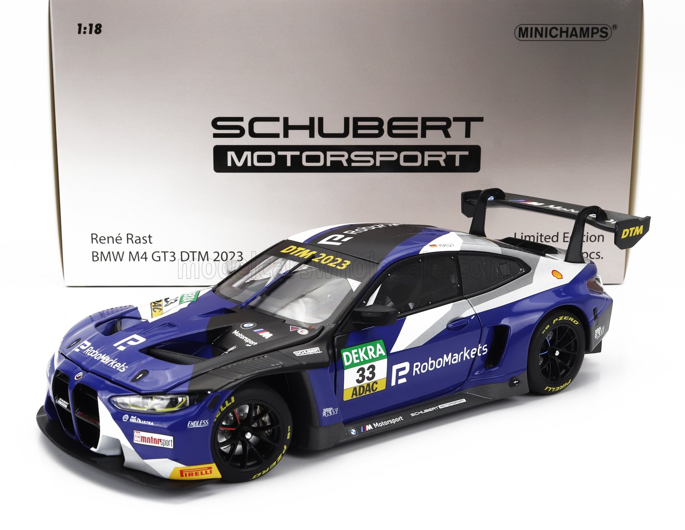 1:18 BMW 4-series M4 Gt3 Team Schubert Motorsport N 33 Season Dtm (2023) Rene Rast, Blue Black - 113232033