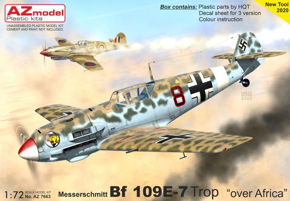 1:72 Сборная модель Истребитель Bf 109E-7 Trop „Over Africa“ - AZ7663