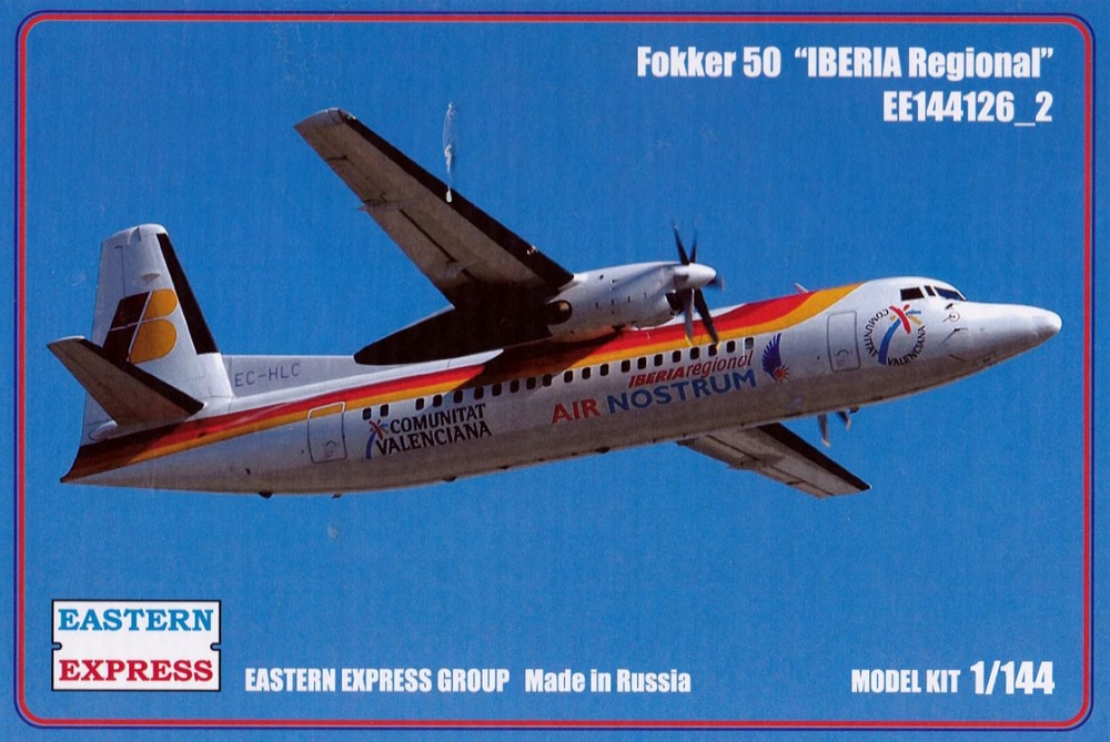 1:144 Сборная модель Пассажирский самолет Fokker F-50 (IBERIA Regional) - 144126-2