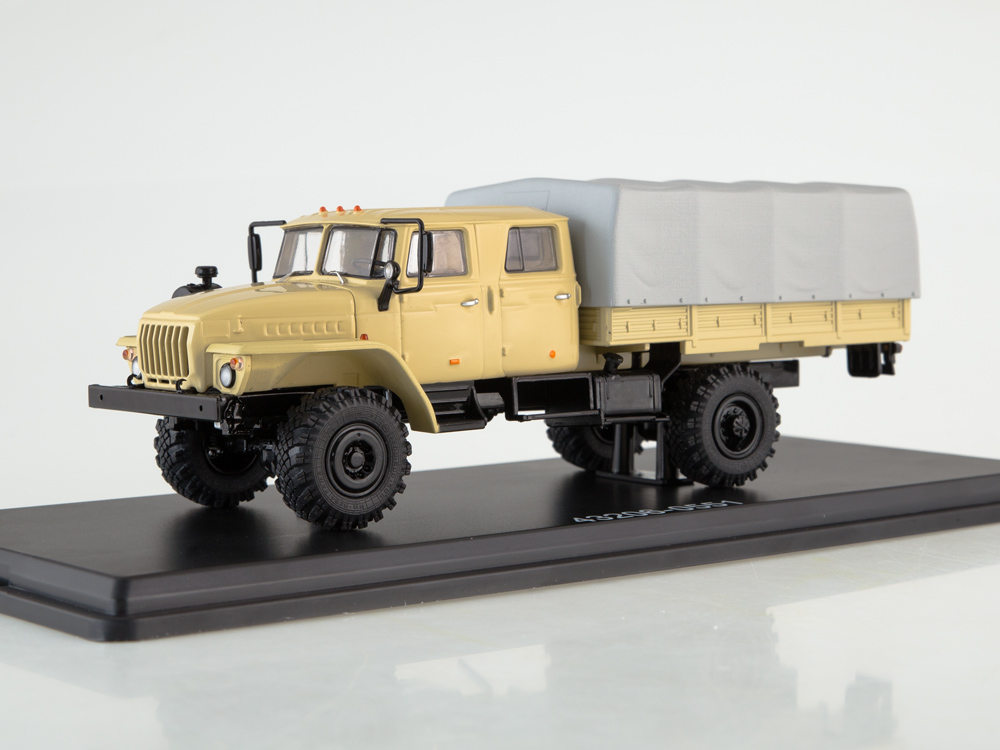 1:43 (Б/У) Уральский 43206-0551 бортовой с тентом, бежевый - SSM1227-X1