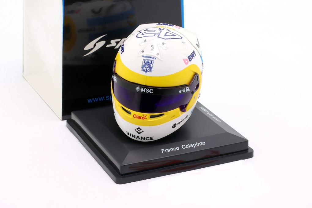 1:5 MINI HELMET BWT Alpine F1 Team #43 USA GP Formula 1 Franco Colapinto (2025) - 5HF227