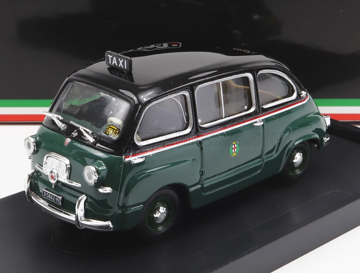 1:43 FIAT 600 MULTIPLA 1 SERIES TAXI MILANO (1956), GREEN BLACK - R251-UPD-2023