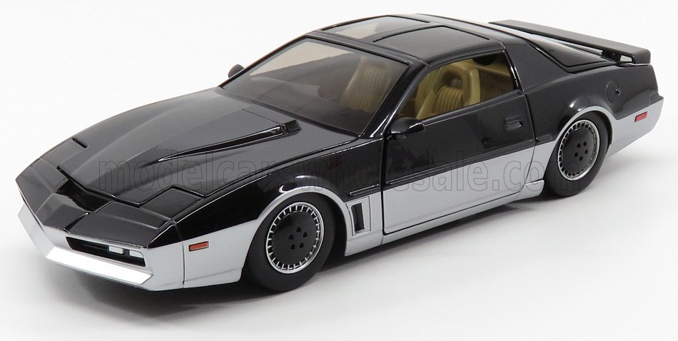 1:24 PONTIAC Trans-am - Supercar - Knight Rider - Karr - Automated Riving Robot - Con Luci Scanner Rosse Funzionanti, Black Silver - 31115