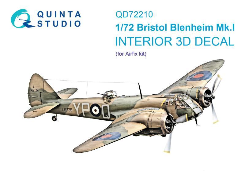 1:72 3D Декаль интерьера кабины Bristol Blenheim Mk.I (Airfix) - QD72210