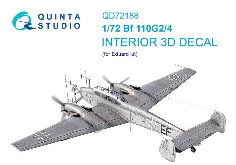 1:72 3D Декаль интерьера кабины Bf 110G2/4 (Eduard) - QD72188
