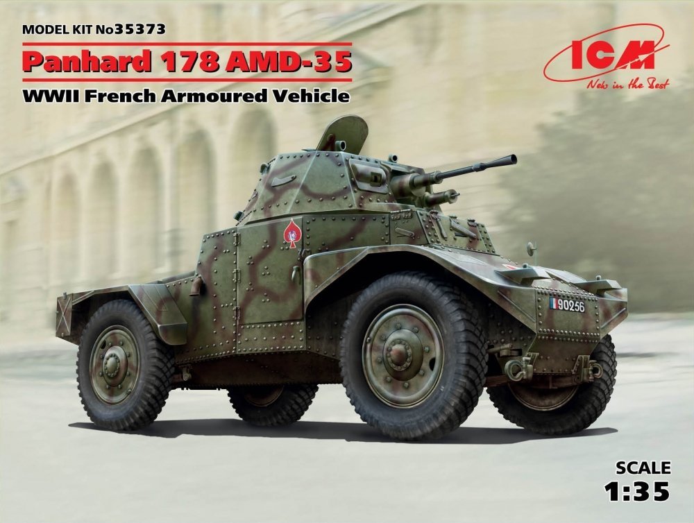 1:35 Сборная модель Французский бронеавтомобиль WWII French Armoured Vehicle Panhard 178AMD 35 - 35373