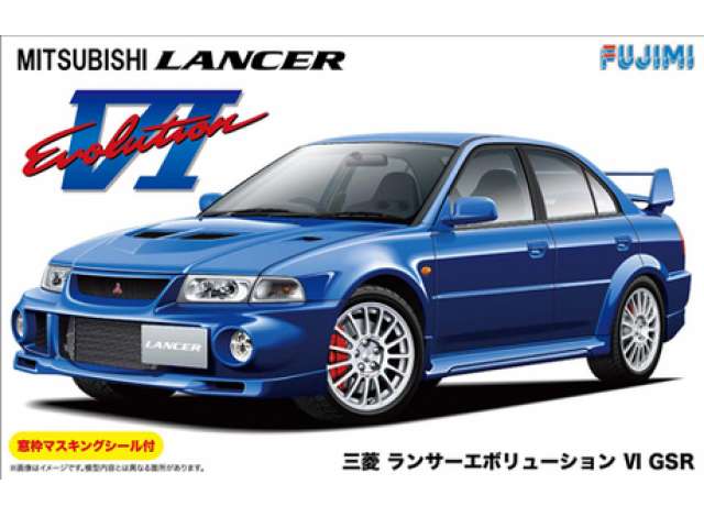 1:24 Сборная модель 1999 Mitsubishi Lancer Evolution VI GSR w/ Window Frame Masking - 039237
