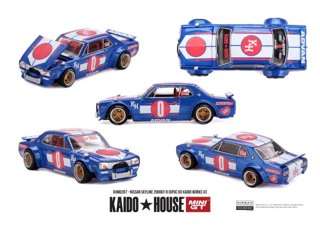 1:64 NISSAN Skyline 2000GT-R (KPGC10) Kaido Works V3 (1969), blue/red/white - MGTKHMG287