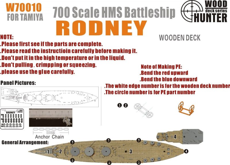 1:700 WWII Battleship HMS Rodney - W70010