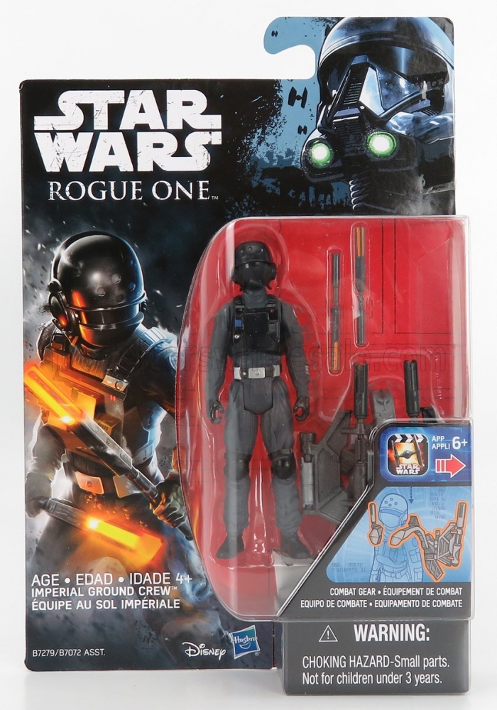 1:18 STAR WARS Rogue One Imperial Ground Crew Figure Cm. 9.5, Grey Black - 870067