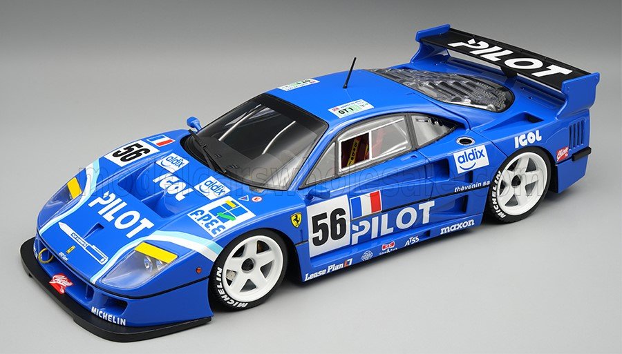 1:18 FERRARI F40 LM 3.5L TURBO V8 Team Pilot Pen Racing №56 24h Le Mans (1996) Michel Ferte - Olivier Thevenin - Nicolas Leboissetier - Open Rear Trunck And Engine part - close with magnetic system - TM18-429F