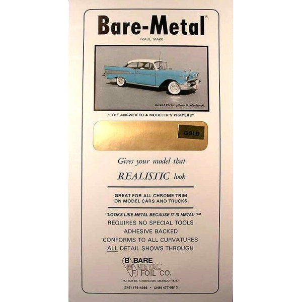 Самоклеющаяся фольга BARE-METAL 008 GOLD (золото), 152 х 298 мм - BMF-008