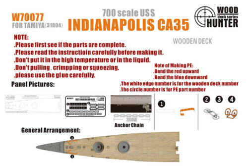 1:700 Набор деталей WWII USS Indianapolis CA35 - W70077