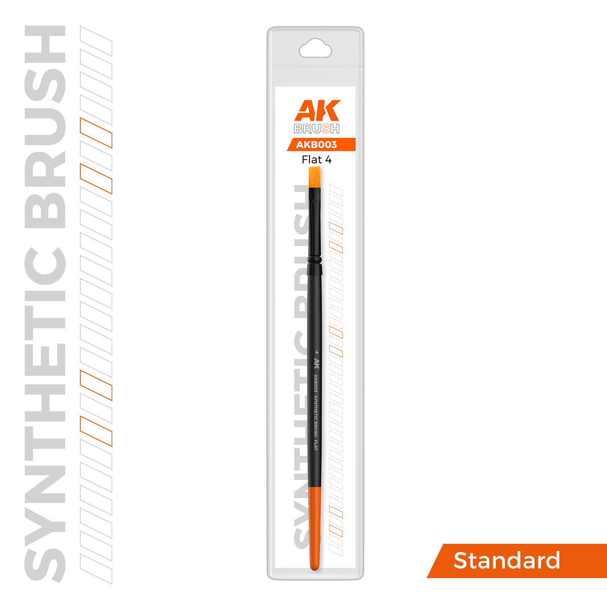Синтетическая кисть - Плоская 4 / AK SYNTHETIC BRUSH – FLAT 4 - AKB003