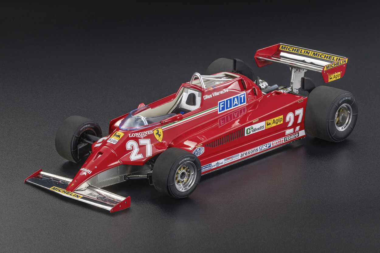 1:18 FERRARI F1 126ck №27 Winner Spain Gp (1981) Gilles Villeneuve - Apribile - With Openings - Dettaglio Motore - Engine Detail, Red Silver - GPFTMV001B