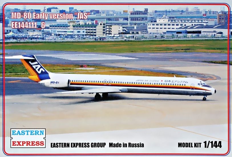 1:144 Сборная модель Пассажирский самолет McDonnell Douglas MD-80 ранний (Japan Air System) - 144111-6