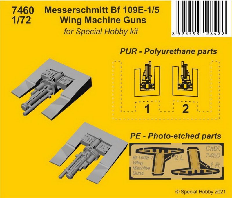 1:72 Messerschmitt Bf 109E-1/5 Wing Machine Guns - 7460