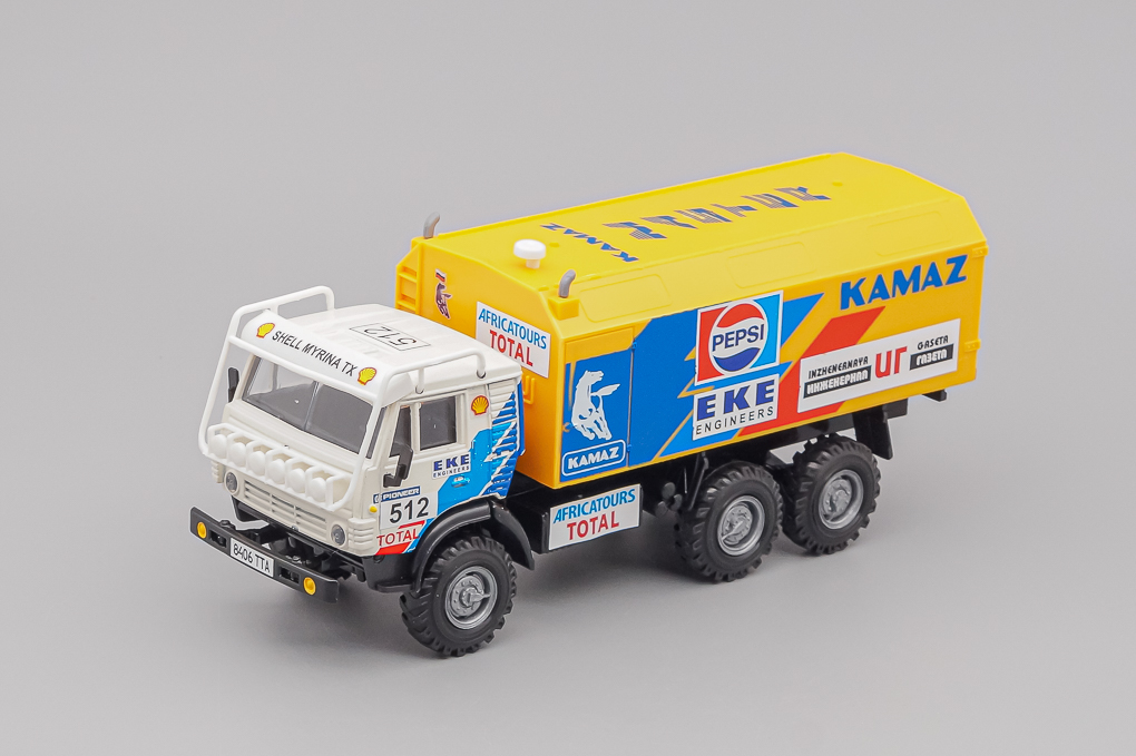 1:43 Камский грузовик 4310 ралли #512, белый / желтый - ELK-1051-X1