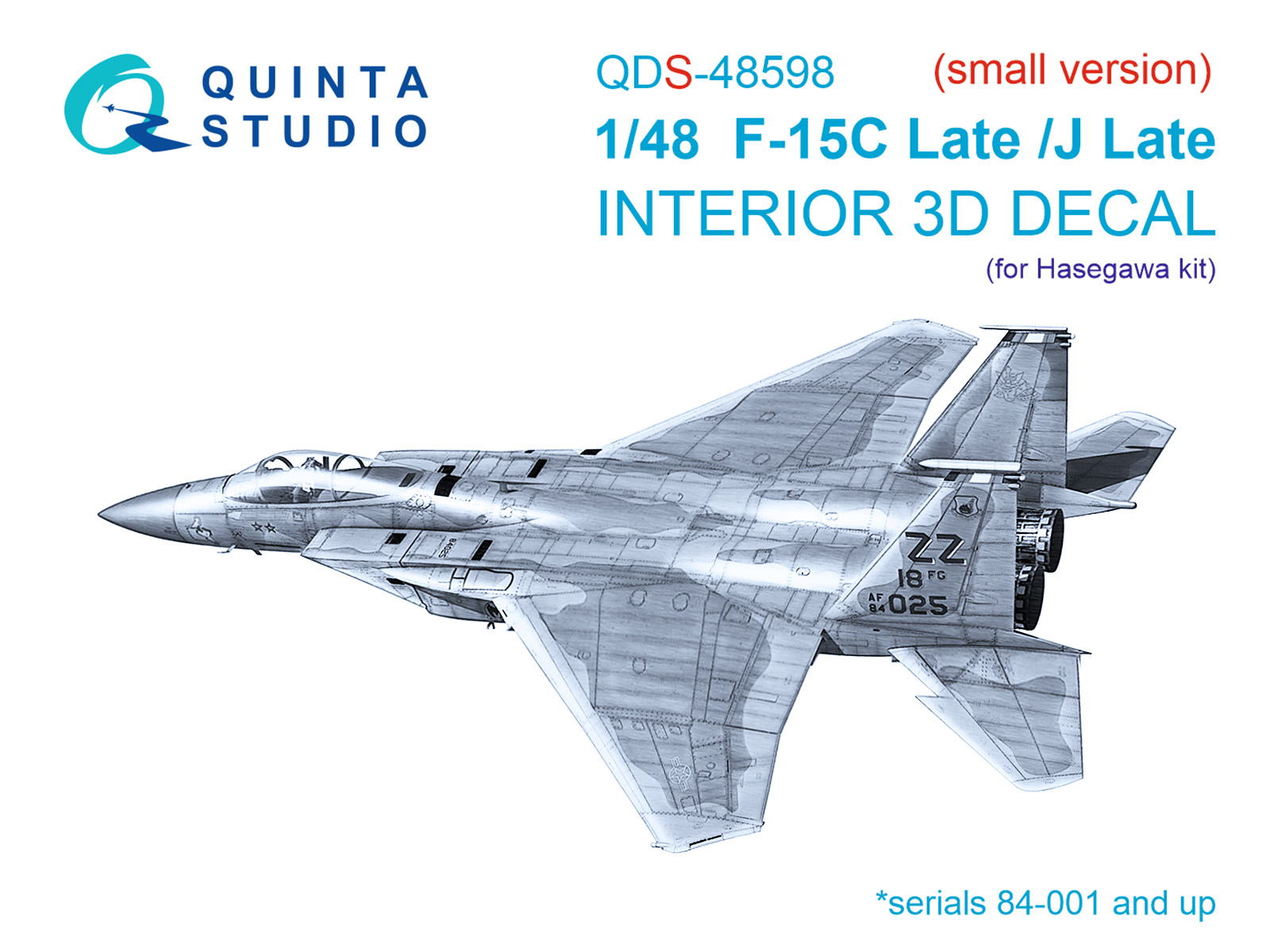 1:48 Декаль интерьера кабины F-15C Late/F-15J Late (Hasegawa) (малая версия) - QDS-48598