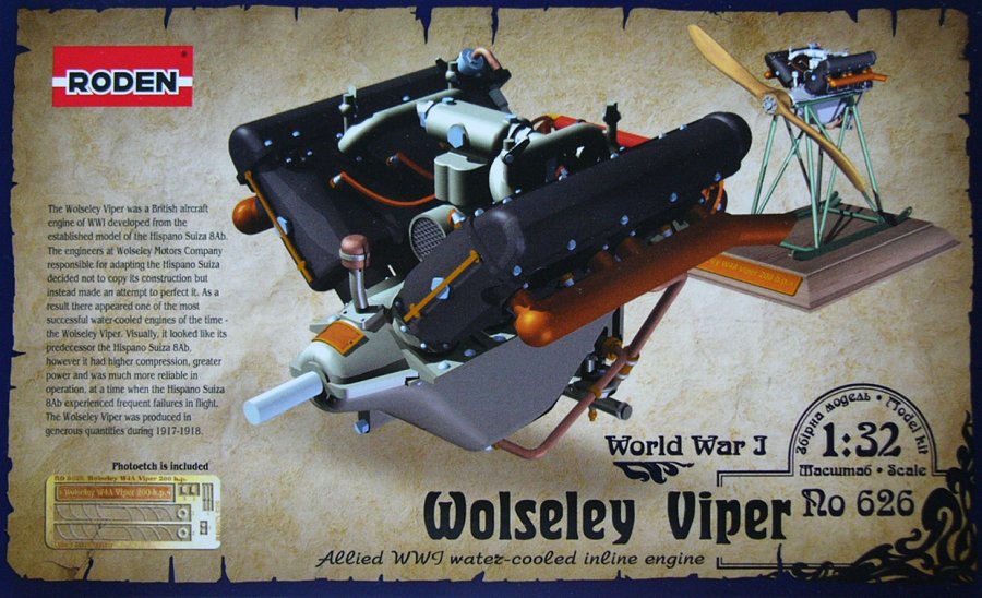1:32 Набор для доработки Британский авиадвигатель Wolseley W4A Viper - 626