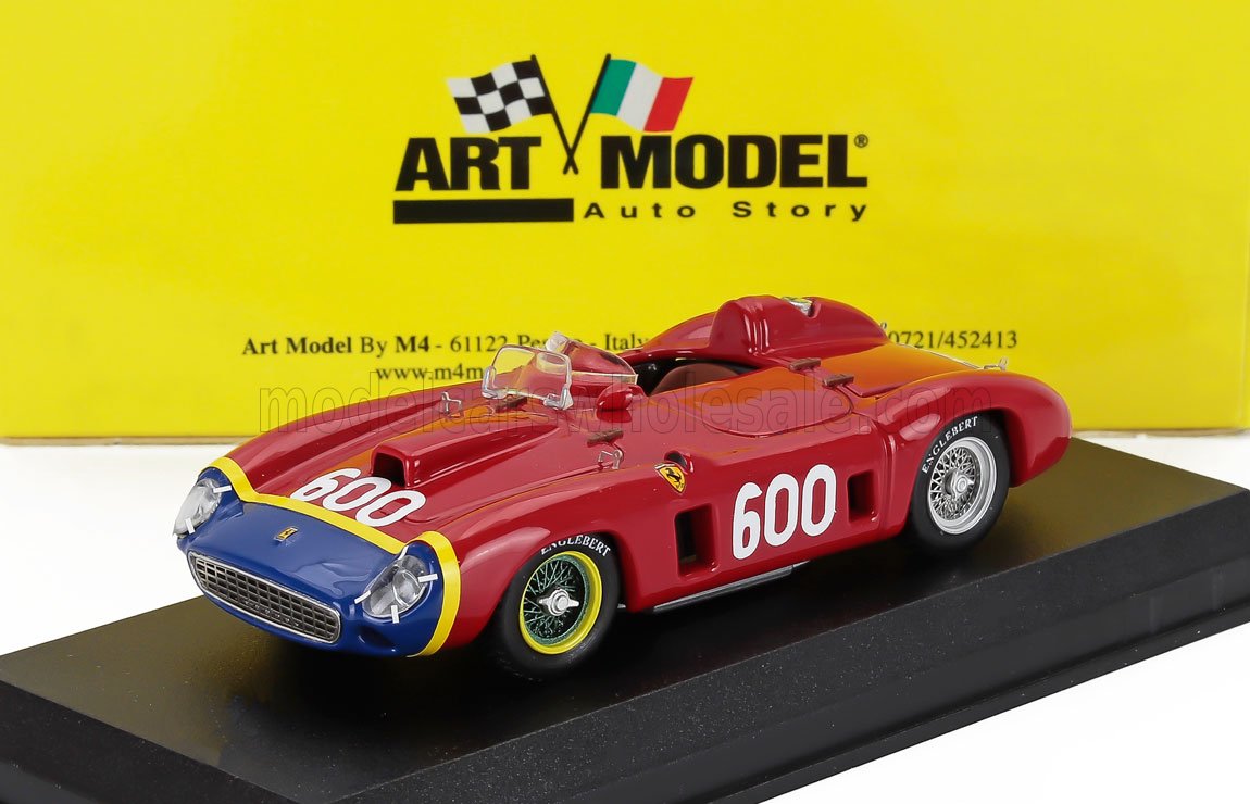 1:43 FERRARI 290mm Spider Sn0616 №600 Mille Miglia (1956) Juan Manuel Fangio, Red Blue Yellow - ART339/2